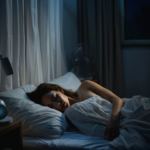 a woman sleeping in bed