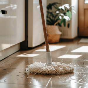 a mop on the floor