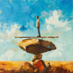 a man standing on a rock